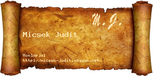 Micsek Judit névjegykártya